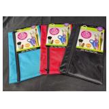 3 large pencil/makeup pouches