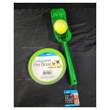 Ball launcher, collapsible pet bowl