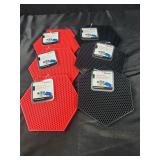 Six silicone pot holders and trivets, red and