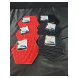 Six silicone pot holders and trivets, red and
