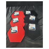 Six silicone pot holders and trivets, red and