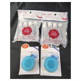 Travel size bottles and collapsible cup and pill