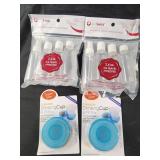 Travel size bottles and collapsible cup and pill