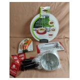 Microwave tray, veggie dude, thermometer and 6