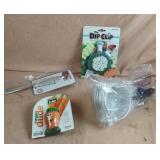 Fish scaler, veggie dudes, dip clips and