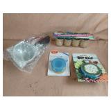 Dip clip, strainers-6, toothpicks and a drink cup
