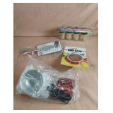 Dip clip, strainers-6, toothpicks and a fish