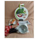 Microwave tray, veggie dude, thermometer and 6