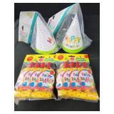 Birthday hats and blowouts, party supplies