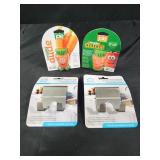 2 veggie brushes, 2 utility hooks