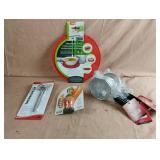 Microwave tray, veggie dude, thermometer and 6