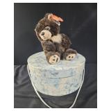 Decorative hat box cherub design, teddy bear