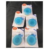 5 travel size collapsible cups with pill box