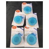 5 travel size collapsible cups with pill box