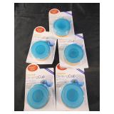 5 travel size collapsible cups with pill box