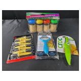 Toothpicks, corn holders, 2 peelers