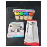 4 canister toothpicks, utility hook, cooking