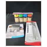 4 canister toothpicks, utility hook, cooking