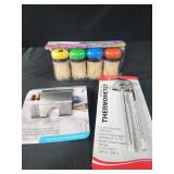 4 canister toothpicks, utility hook, cooking