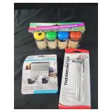 4 canister toothpicks, utility hook, cooking