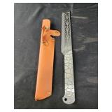 Steel blade knife and sheath