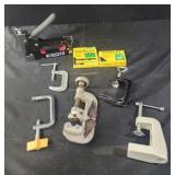 C clamps and stapler