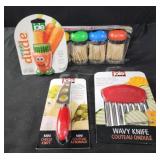 Toothpicks,  veggie brush  crinkle cutter,  mini