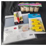 Corn holders,  toothpicks,  cheese knife,