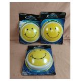 Smiley face touch lamps. 3 total