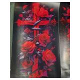 2 Cross and roses wall stickers 9.5x20