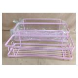 2 pink wire baskets 12.5 x 3 x 4.5