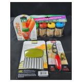 Toothpicks,  veggie brush  crinkle cutter,  mini