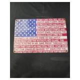 12x8 metal star spangled banner sign