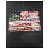 12x8 metal pledge allegiance sign
