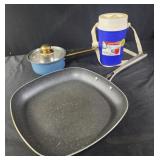 Granite stone pan, small pot, drink jug