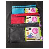 3 large pencil/ makeup pouches
