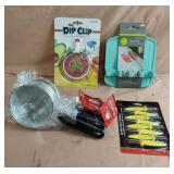 Strainers, jumbo corn holders, dip clip and