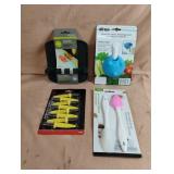 Utensil rest, dip clip, jumbo corn holders and