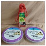 Travelling pet water bottle and 2 collapsible pet