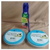 Travelling pet water bottle and 2 collapsible pet