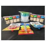 Snack n pack containers, dip clips, toothpicks,