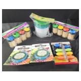 Snack n pack containers, dip clips, toothpicks,