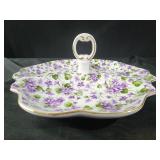 Violets 3 section dish