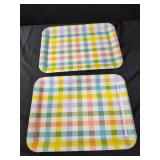 Two 15x11 colorful trays