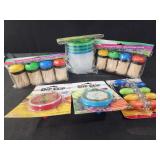 Snack n pack containers, dip clips, toothpicks,