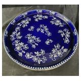 Temptations 12" blue floral lace lazy susan