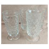 Diamond cut drinking glasses. 6" tall