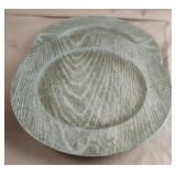 Wood look plastic serving plates. 13"