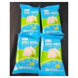 4 packs 30 ct each adult wipes