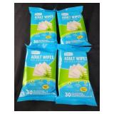 4 packs 30 ct each adult wipes